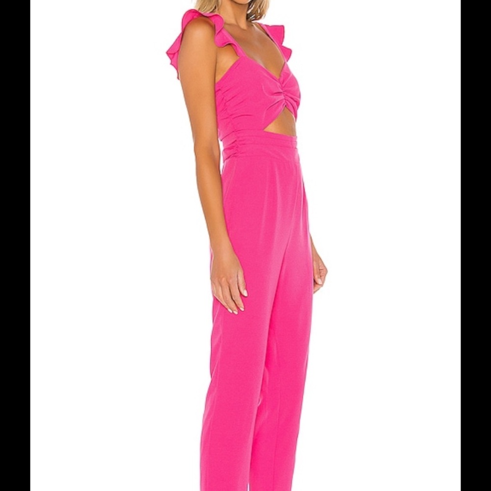 Lovers + Friends Pink Ruffle Jumpsuit
